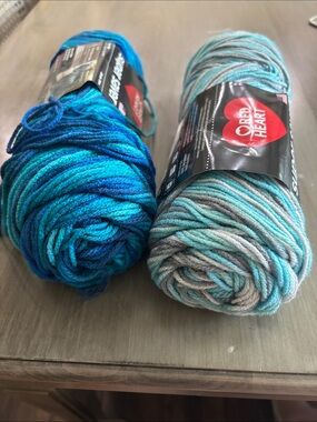 Red Heart Super Saver Yarn - Turquoise & Teal Variegated